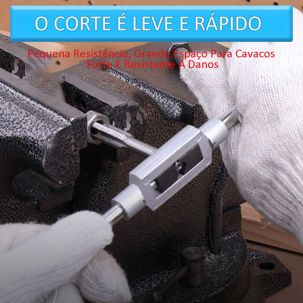 Jogo De Macho Com Vira Macho 8 Pças M3 A M12 Pra Abrir Rosca