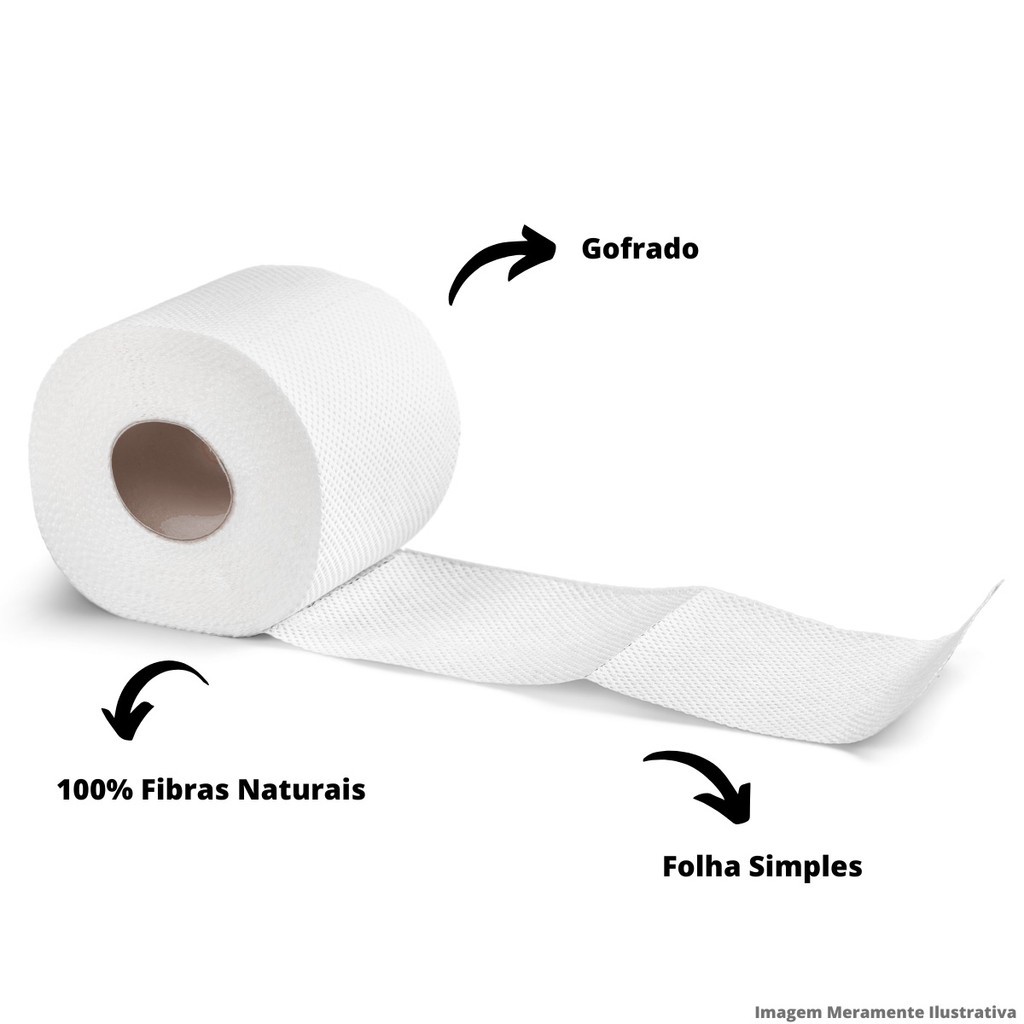 Kit 64 Rolos Papel Higiênico Folha Simples 30m Econômico. 8 pacotes x 8 rolos cada= 64 rolos