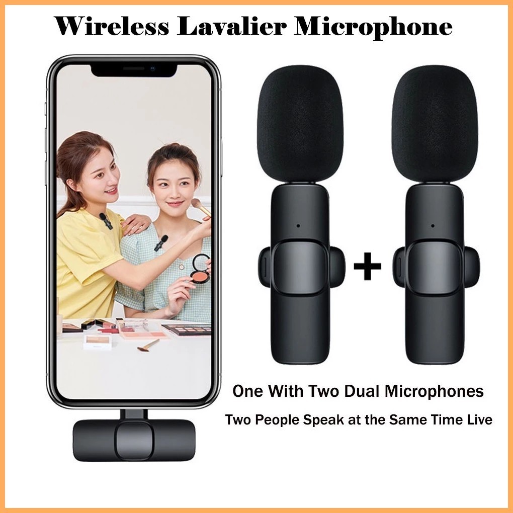 Microfone de Lapela K9 Vlog Sem Fio Alta Definição Compatível IPhone e TIPO C