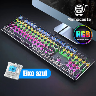kit Gamer Teclado Semi Mecânico Mouse 3200dpi Rgb Led com fio Iluminado Para PC Jogos H7