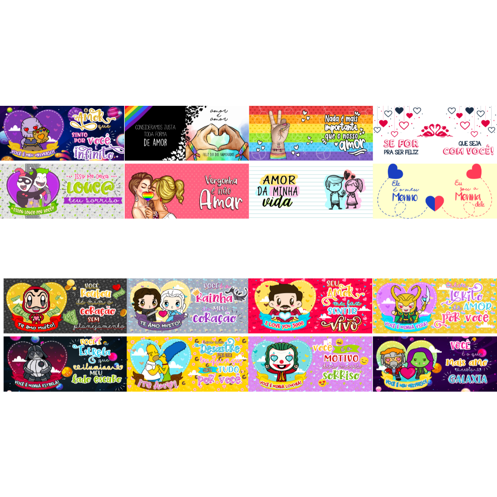 32 Estampas Prontas Impressas Dia Dos Namorados Sublimação Pack 4 Sublimação