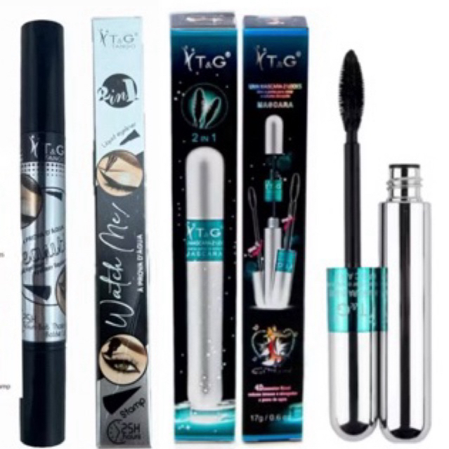 Kit 2 Delineador 2 em 1 Tango + Rímel Mascara De Cilios Tango 4d 2 Em 1
