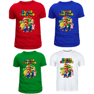Camiseta personalizada COM SEU NOME super mario enviar nome no ato da compra 100% algodão em Oferta na Shopee