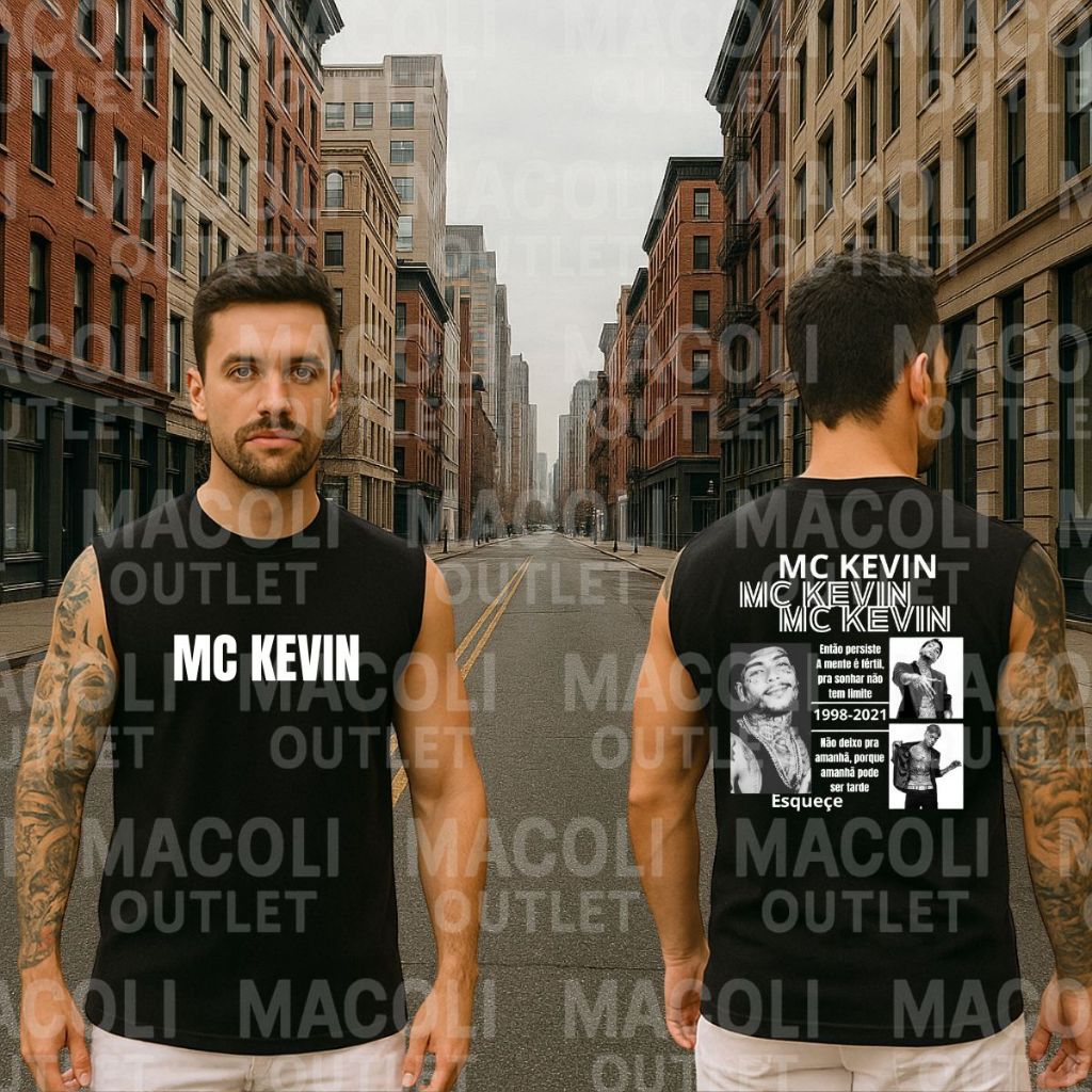 Camiseta Regata Masculina Mc Kevin Mente Fertil Funk Blusa Cavada