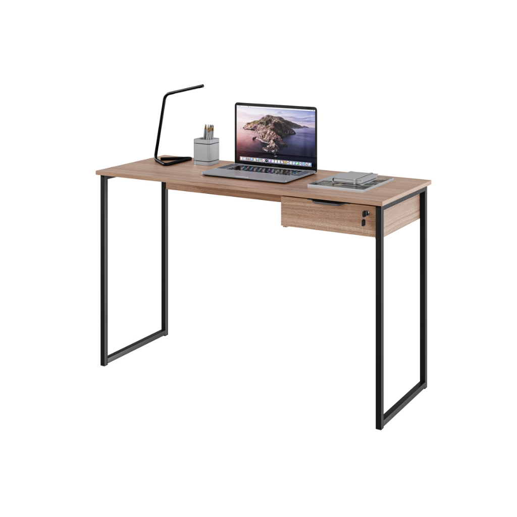 Mesinha Para Computador Escritório Home Office Gaveta Fechadura Pés De Ferro