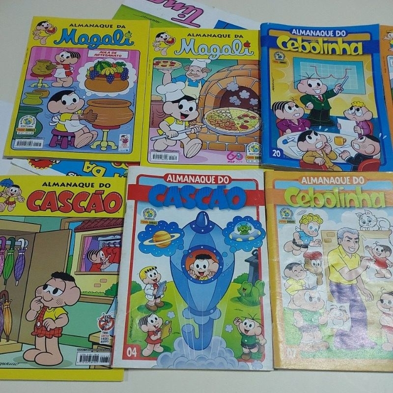 kit c/ 10 Almanaques de toda a turma. São 10 edições NOVAS, sendo 2 de cada personagem