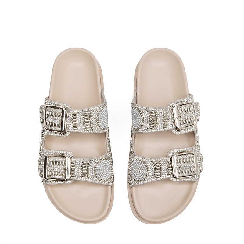 Sandália feminina Birken Couro Ecológico Papete Leve Fivela ajustável em Oferta na Shopee