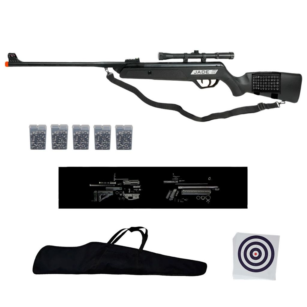 Carabina de Pressão New Jade 5.5mm - CBC + Kit de Acessórios em Oferta na Shopee