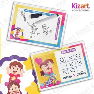 Kit com 5 Lousa Mágica Caneta Com Apagador Lembrancinhas Festa Infantil Tema Maria Clara e JP