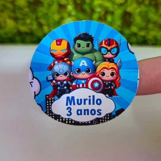 54 Adesivos 5x5 Super Heróis Baby   Personalizados-Etiquetas-Aniversário-Lembrancinhas- Adesivos Para Tubetes-Latinhas
