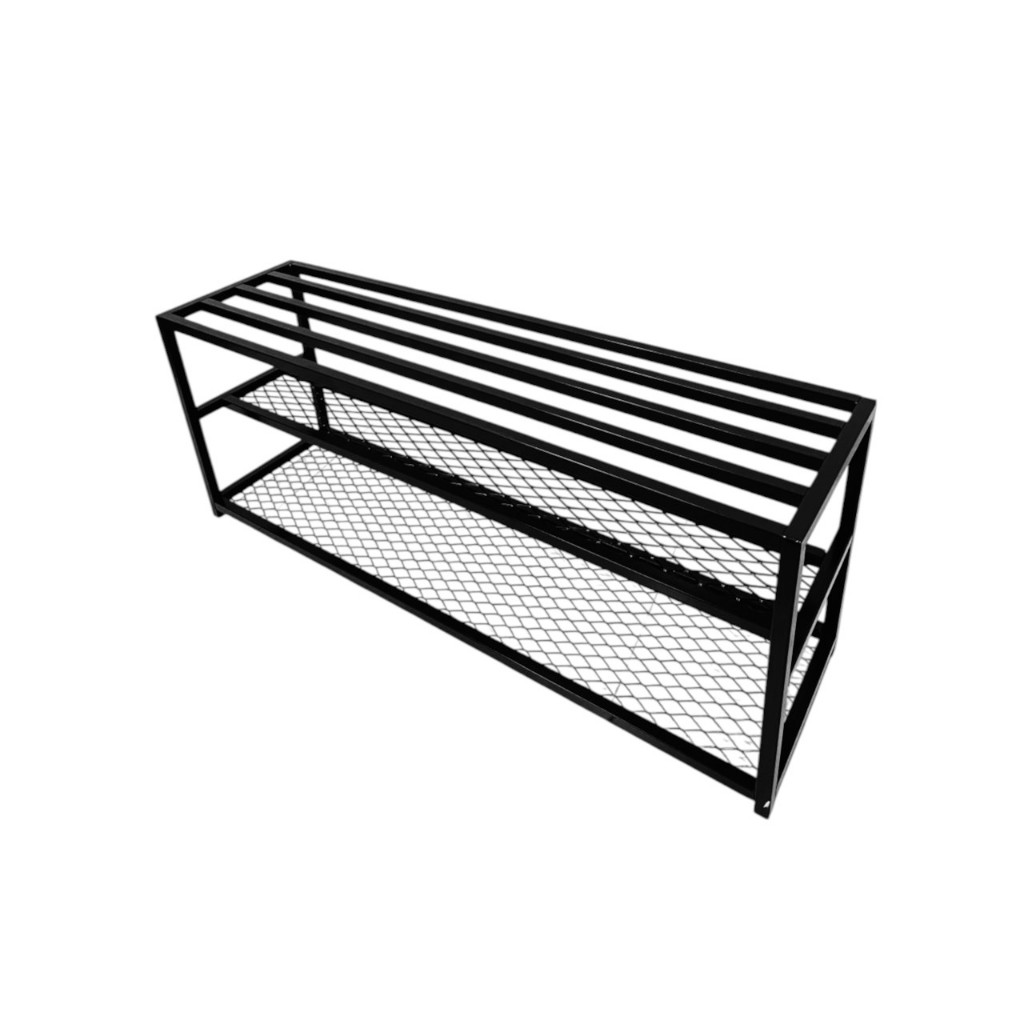 Banco Sapateira Total Metal Aço Cor Preto/Cor Branca 90 cm