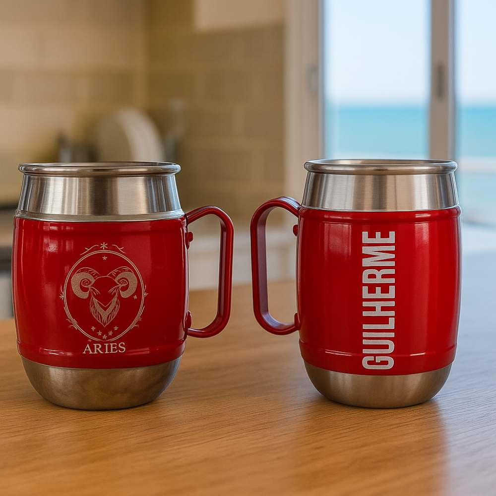 Imagem Caneca Bojuda Alumínio 450ml Personalizada Nome Signo Presente Exclusivo Aniversário Chopp Bebidas
