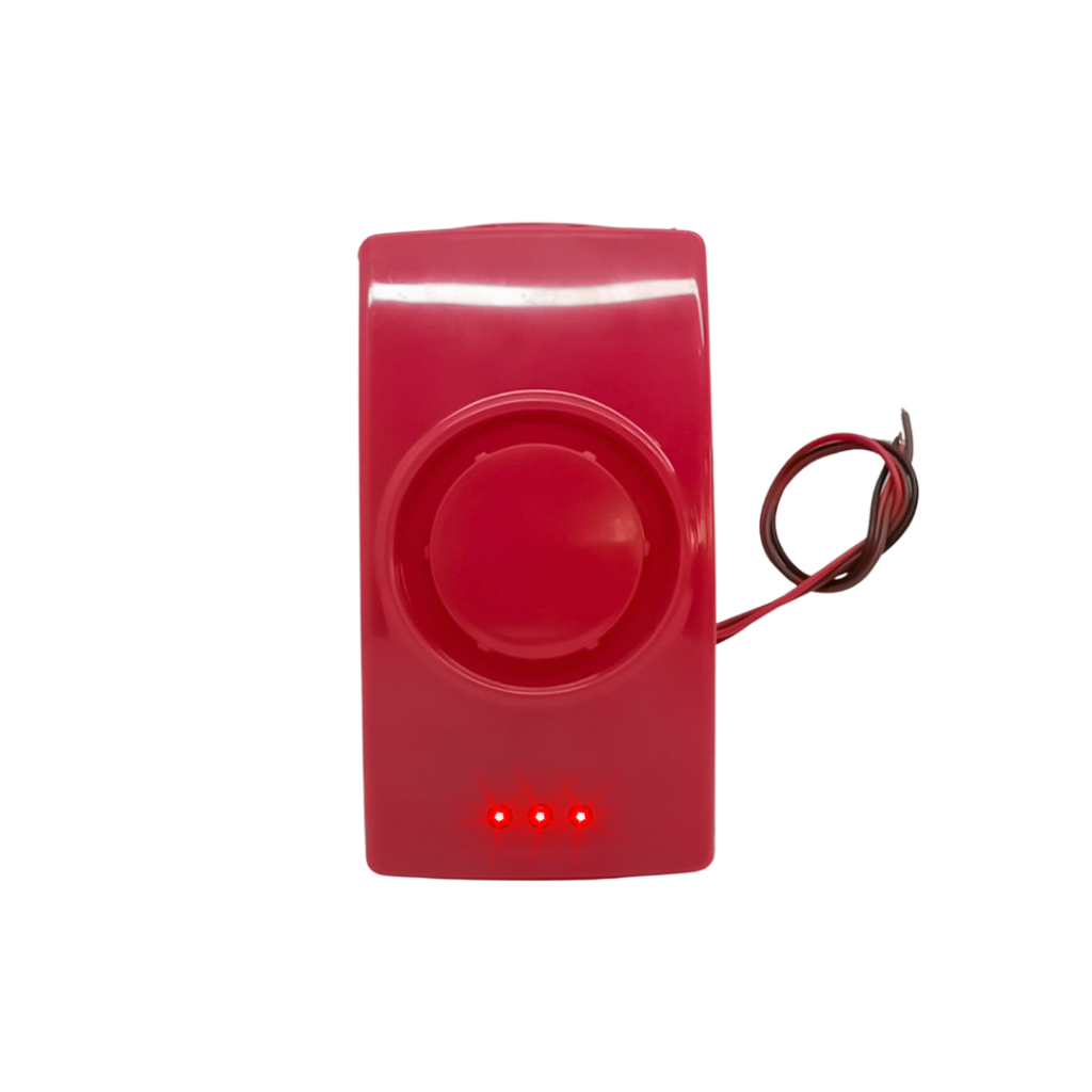 sirene de incêndio 12-24V-com 3 leds e dupla face para fixação - muito alta - vermelha