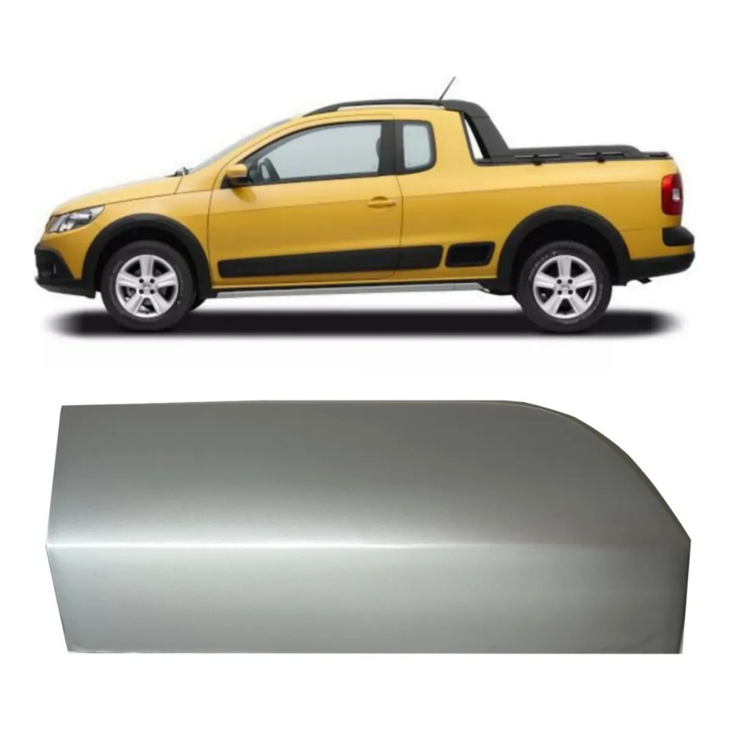 Capa Tampa Spoiler Lateral Traseiro Saveiro Cross G5 G6 2014 2015 2016 Esquerdo Sem Cinto Prata
