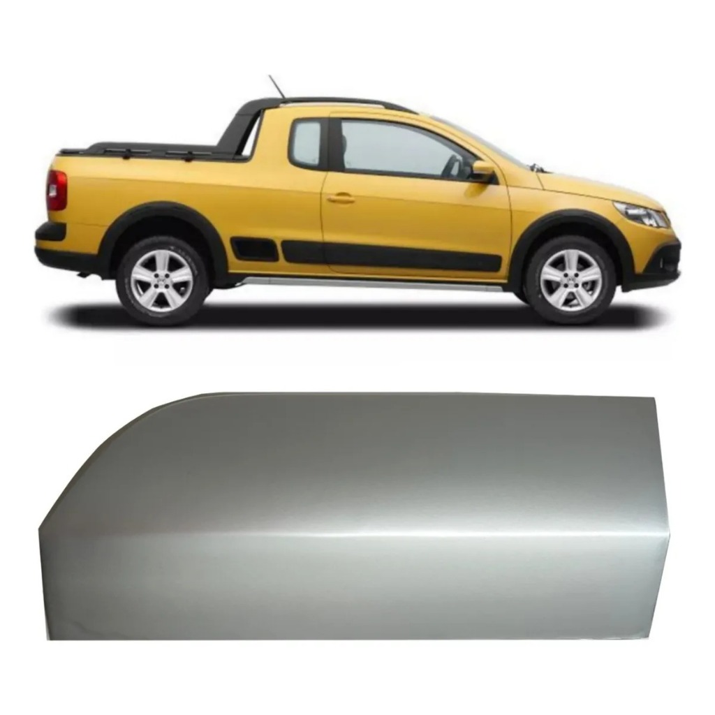 Capa Tampa Spoiler Lateral Traseiro Saveiro Cross G5 G6 2014 2015 2016 Direito Sem Cinto Prata