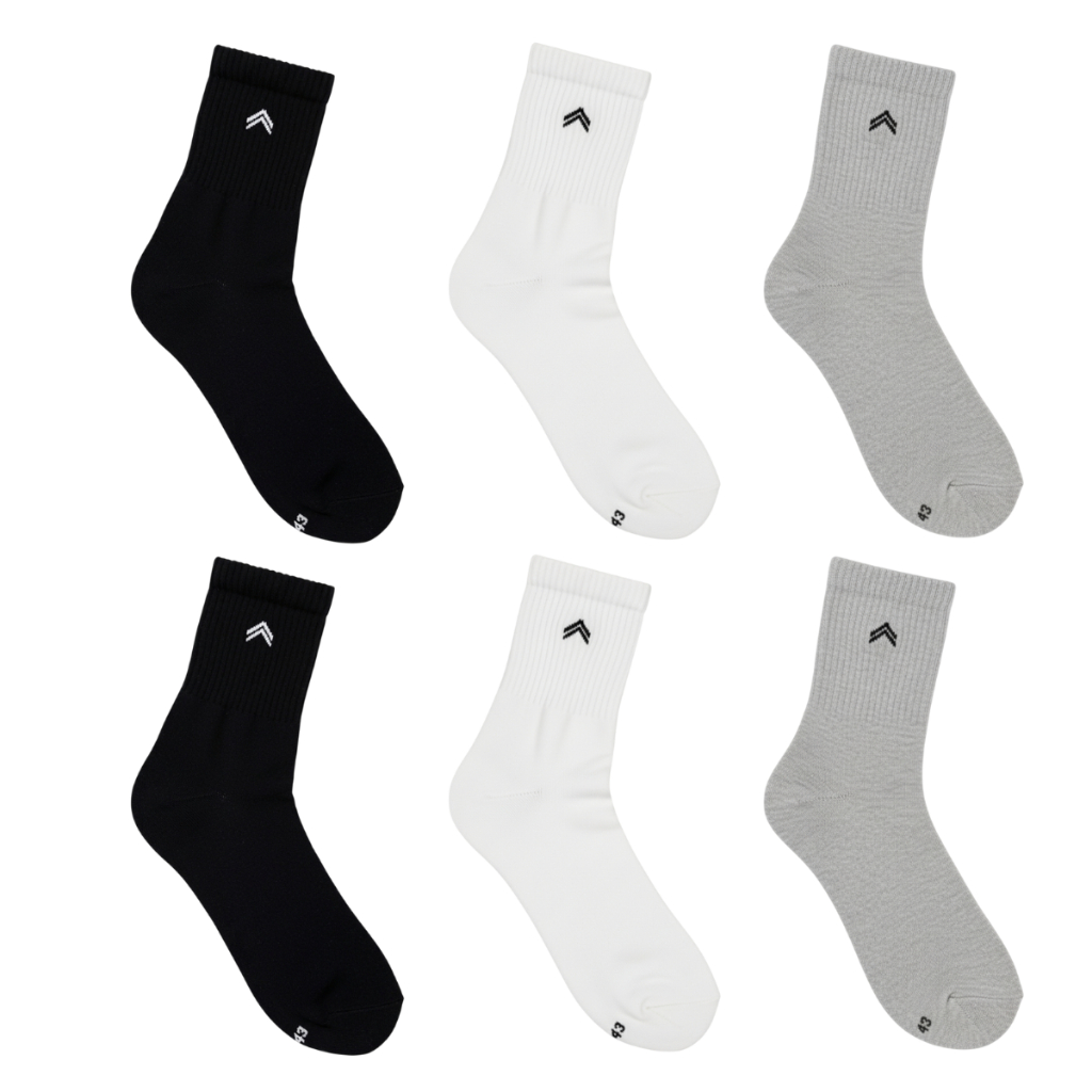 Kit 6 Pares de Meias Atoalhada Casual Cano Médio Algodão Penteado Unissex Urban Up 3245