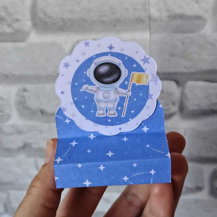 Kit 20 Porta Bis Duplo Astronauta Lembrancinha Infantil Personalizados Mimo Aniversario Pegue e Monte