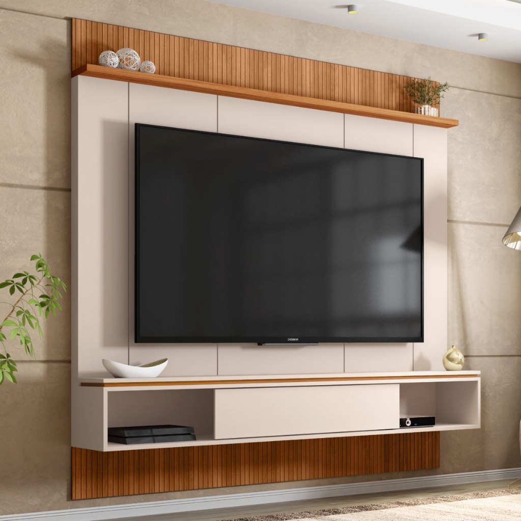 Painel Para Tv de até 65 Polegadas Marrom Aura Caemmun em Oferta na Shopee