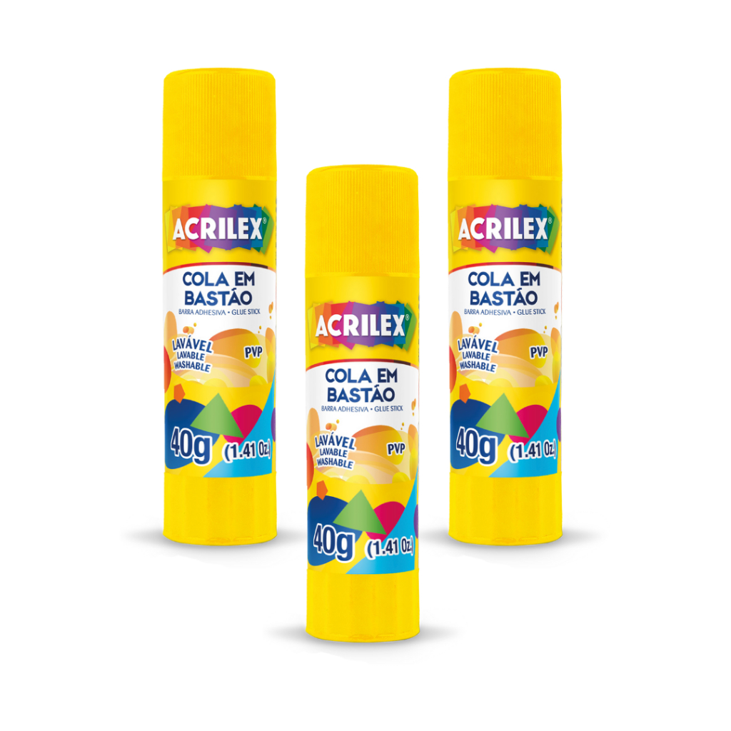 Cola Bastão Escolar 20g Não Tóxica - Acrilex em Oferta na Shopee