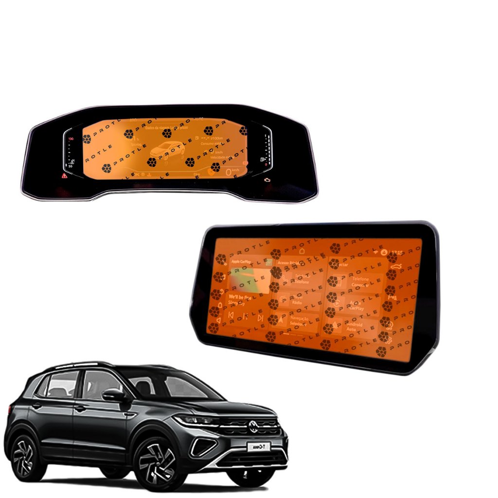 Película Protle Antirreflexo Fosca Para Display Multimídia Fosca VW T-cross VW Tera Highline Extreme 2025 2026