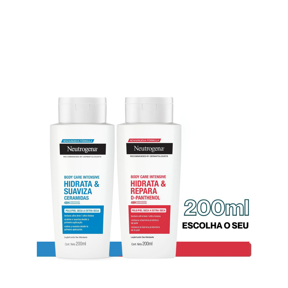 Loção Hidratante Corporal 200ml Neutrogena Intenssiva [Hidrata e Repara] e [Hidrata e Suaviza]