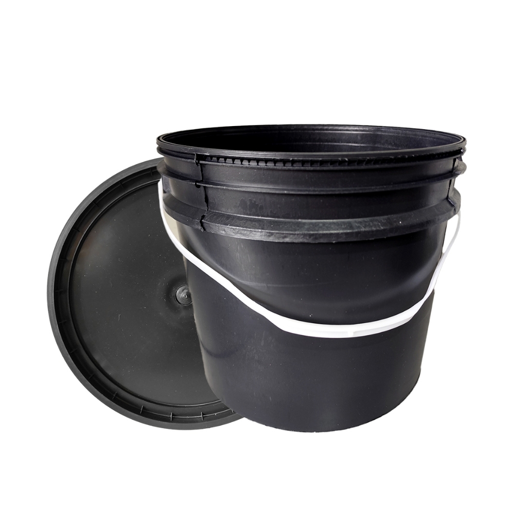 Balde Plástico 16l Preto Com Tampa E Lacre Usos Diversos