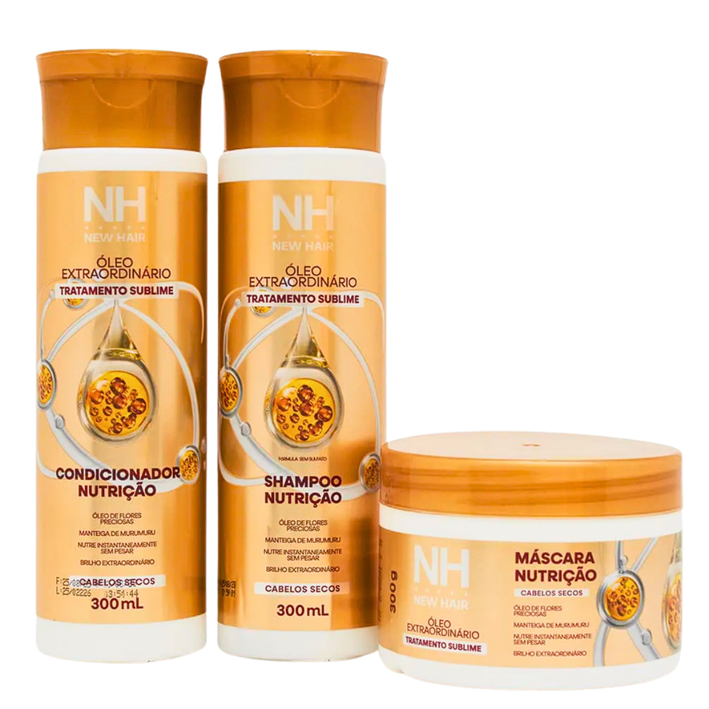 Kit Capilar Óleo New Hair 3 Itens (Shampoo, Condicionador e Máscara)