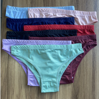 Kit Calcinhas Feminina Básica Com Elástico Reforçado Conforto Ref. 244 em Oferta na Shopee
