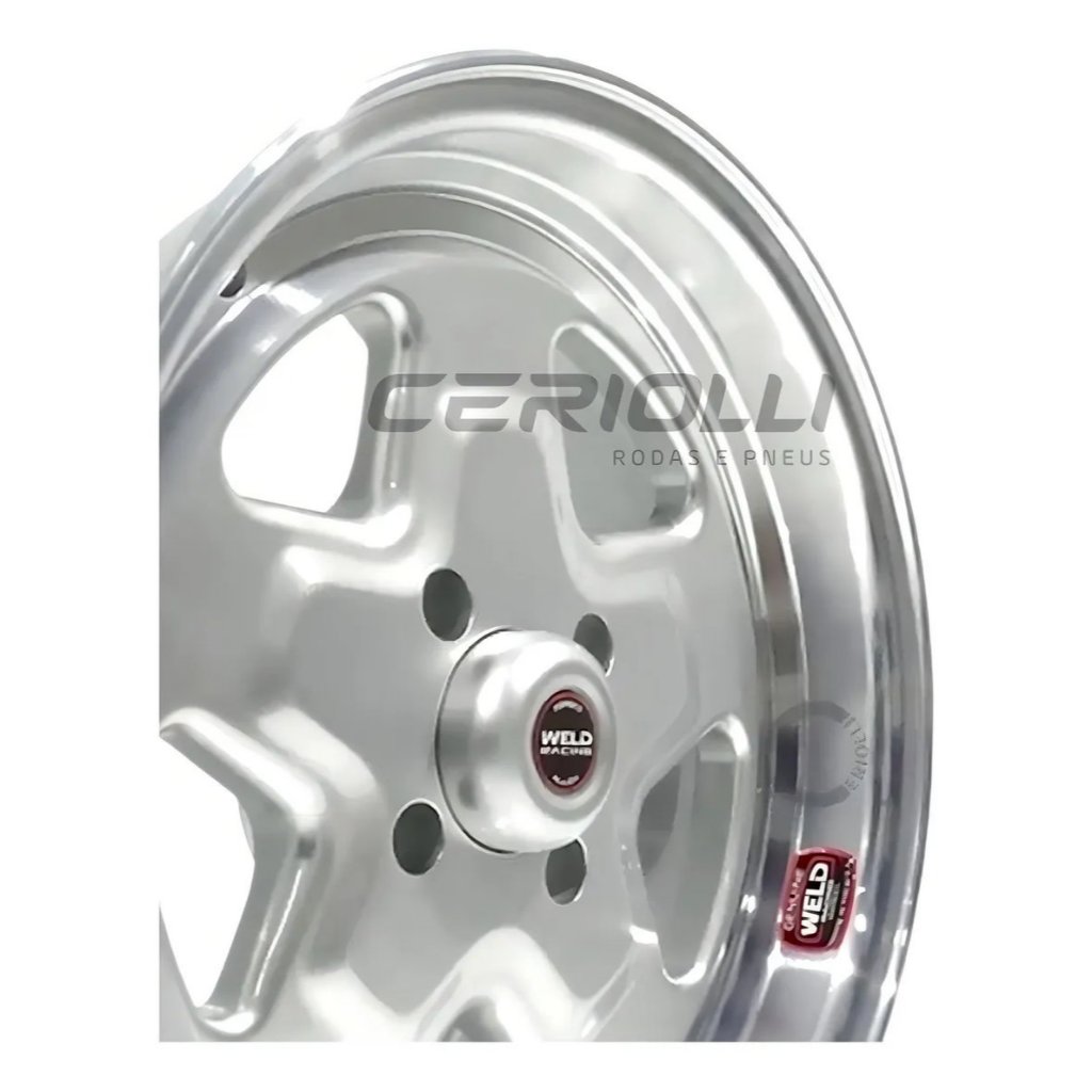 Kit 2 Rodas Weld Pro Star Aro 15 4x100 Tala 4 Prata Borda Diamantada Offset -10mm Bicos Brinde · foto 2