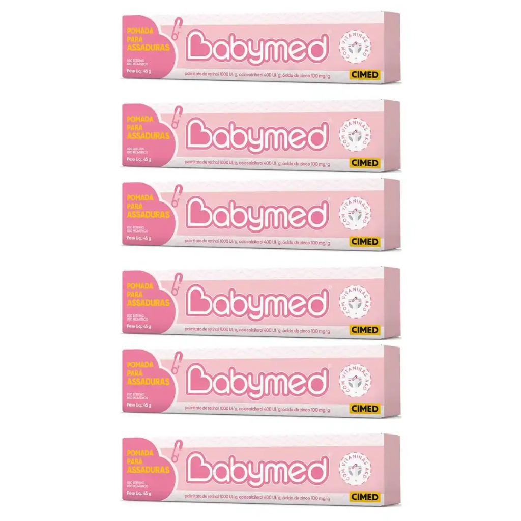 Kit 6 Pomadas Babymed Para Assadura Menina 45g