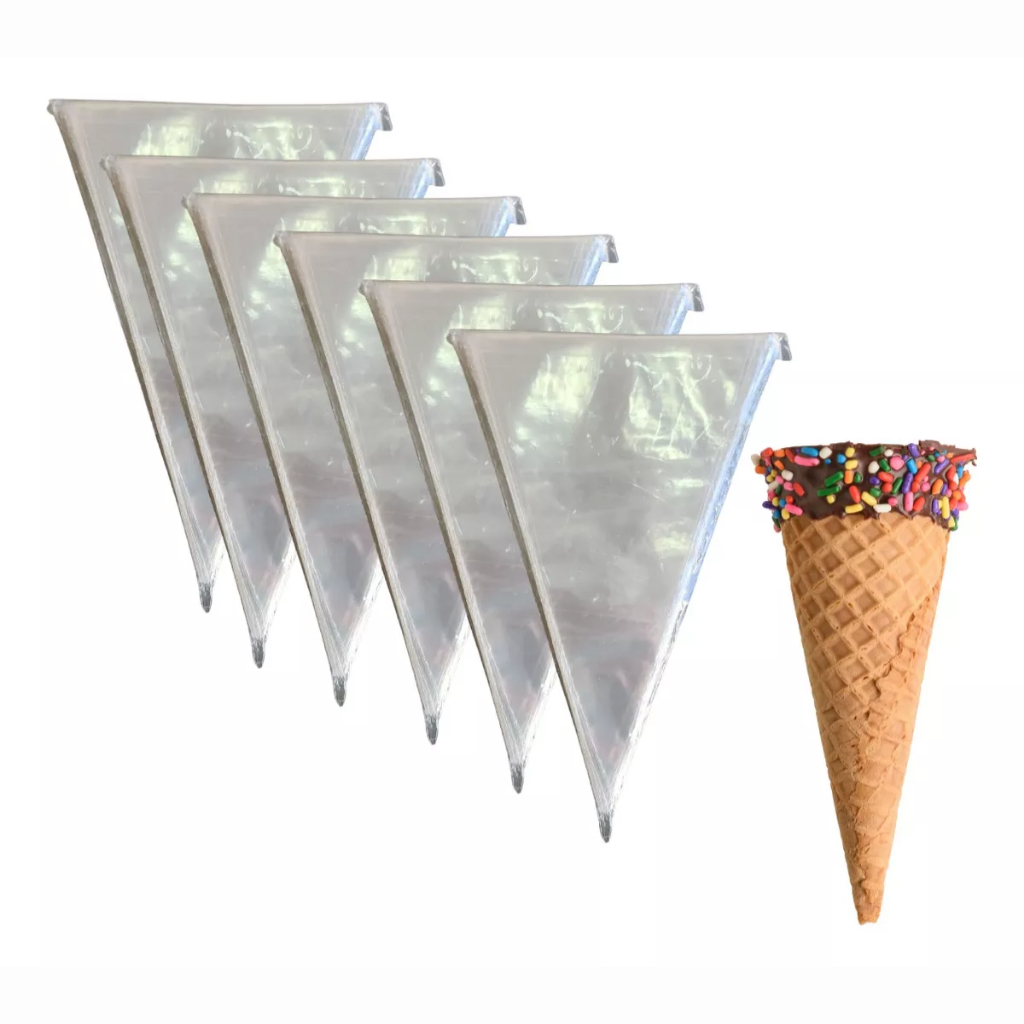 Saco Cone Embalagem Plástico Bopp Transparente Trufado