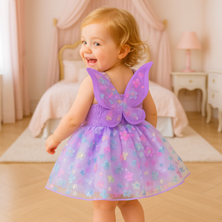 Vestido Infantil Luxo Feminino Festa Borboleta Asa Corrida Escolha em Oferta na Shopee