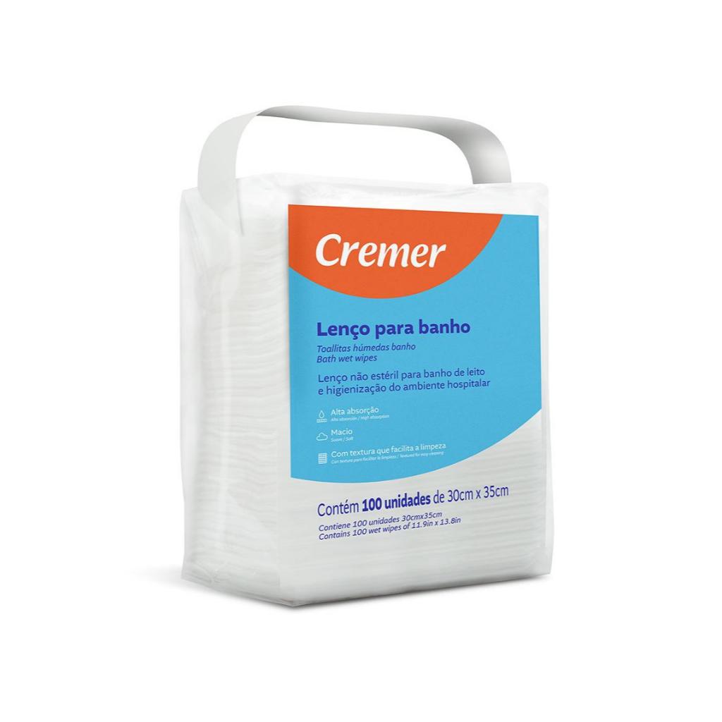 Lenço para Banho e Higiene pct c/100 - Cremer - ENVIO EXPRESS