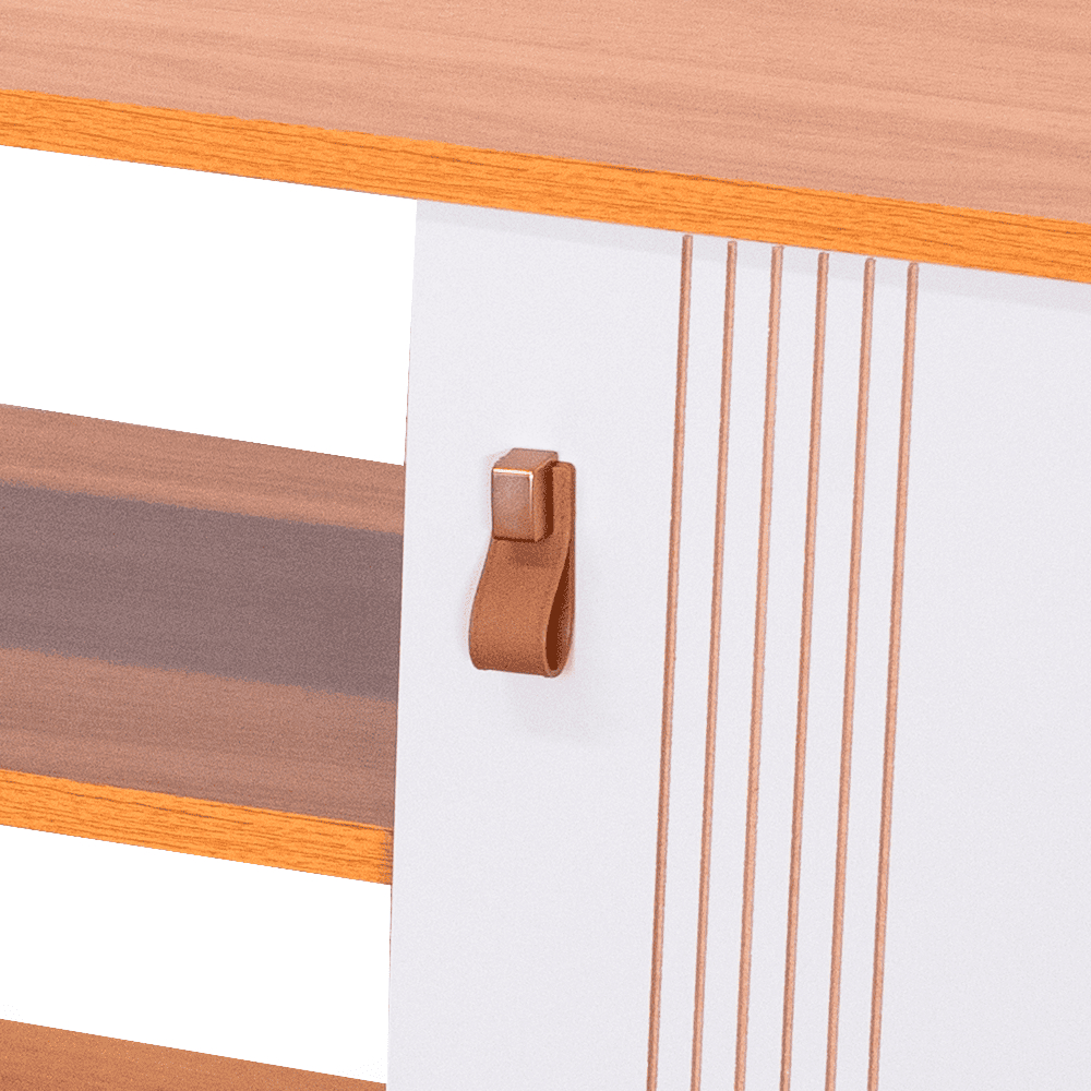 Rack Bancada 2 Portas Veneza 115cm Cinamomo/Off White - SSX Multicoisas