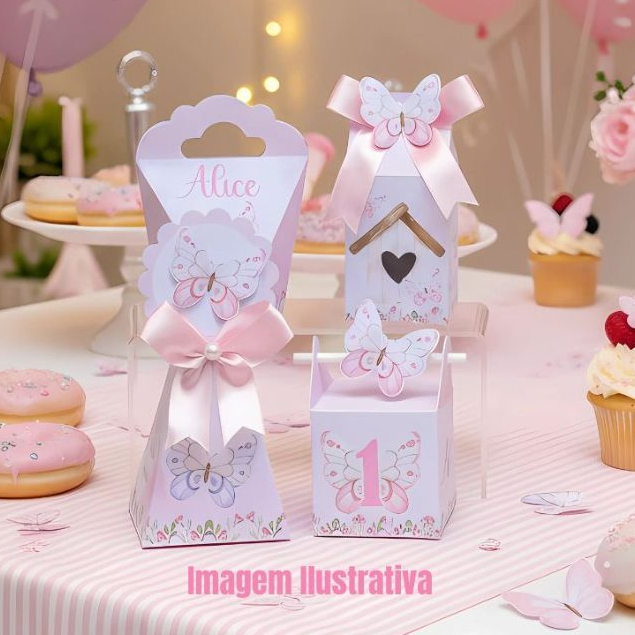 Envio Rápido Kit Personalizados Jardim das Borboletas (Pegue e Monte)