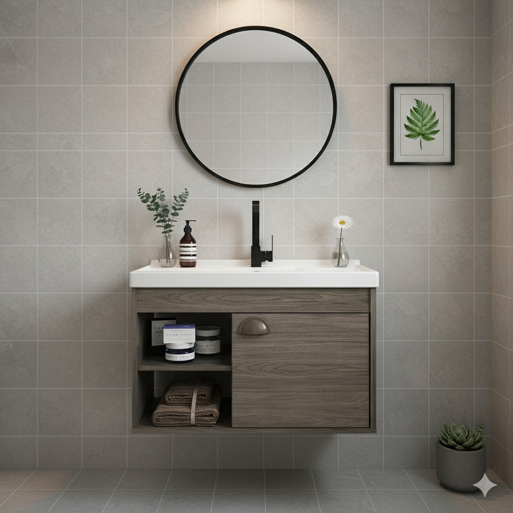 Gabinete para Banheiro 60cm MDF com Cuba em Oferta na Shopee