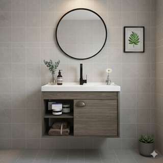 Gabinete para Banheiro 60cm MDF com Cuba em Oferta na Shopee