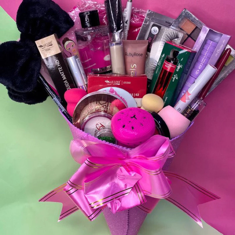 Buquê de Maquiagem Presente | Kit Make Completa para Namorada, Mãe ou Amiga | Envio Rápido Max Love, Ruby Rose em Oferta na Shopee
