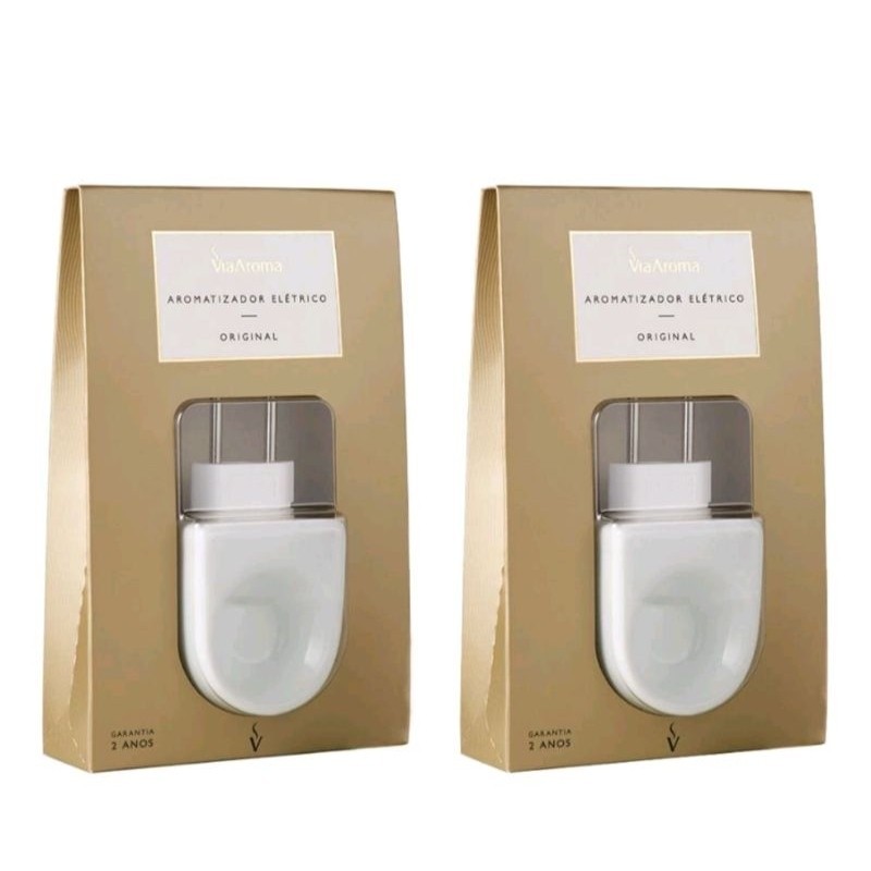 Kit 2 Difusor Aromatizador De Ambiente Elétrico (Porcelana) Original Bivolt – Essencia Via Aroma