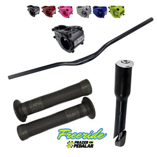 Guidão Voador Freeride + Mesa + Manoplas + Adaptador 21,1mm