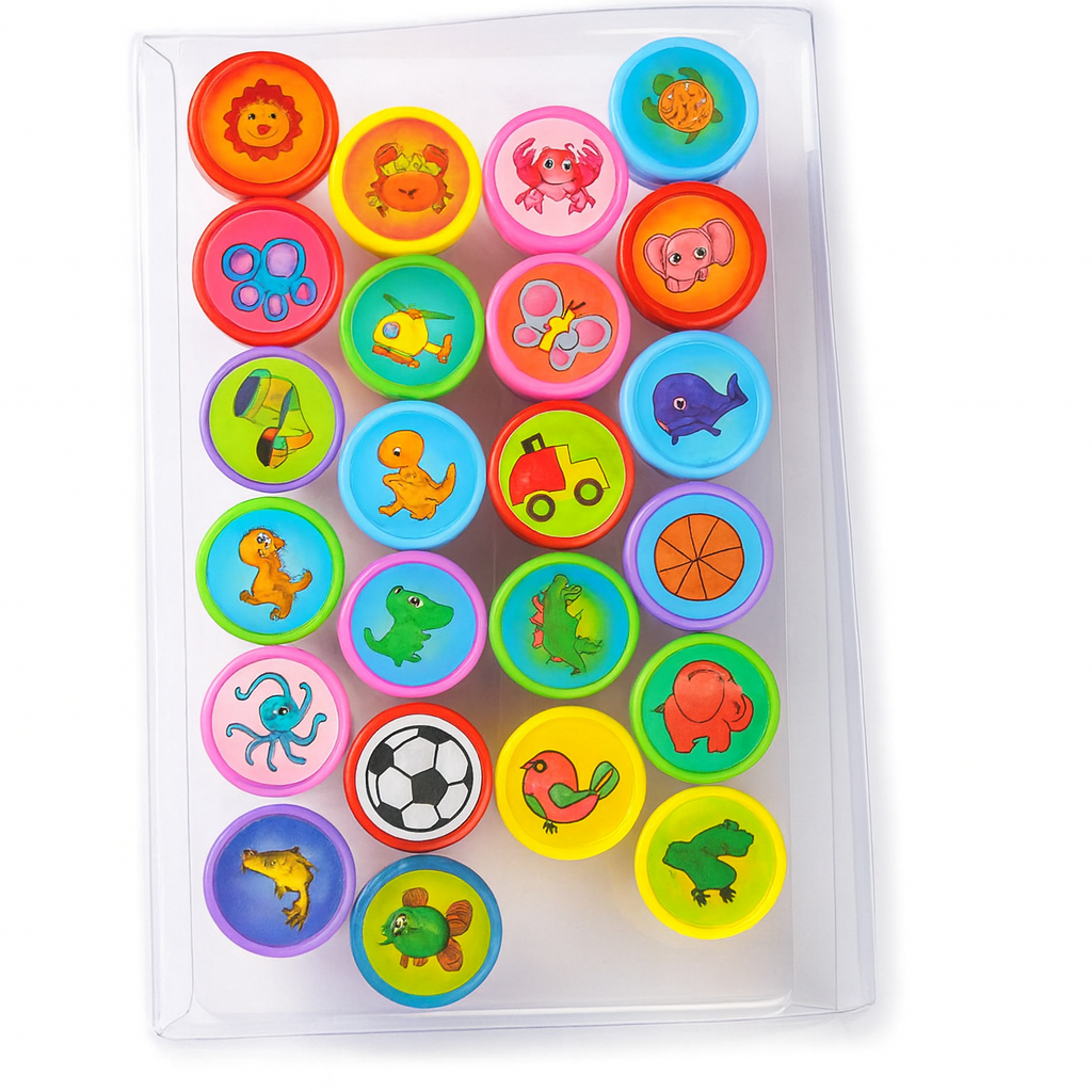 Carimbo Infantil Auto Entintado Pedagógico 26 Peças VMP Aprendizado Lúdico