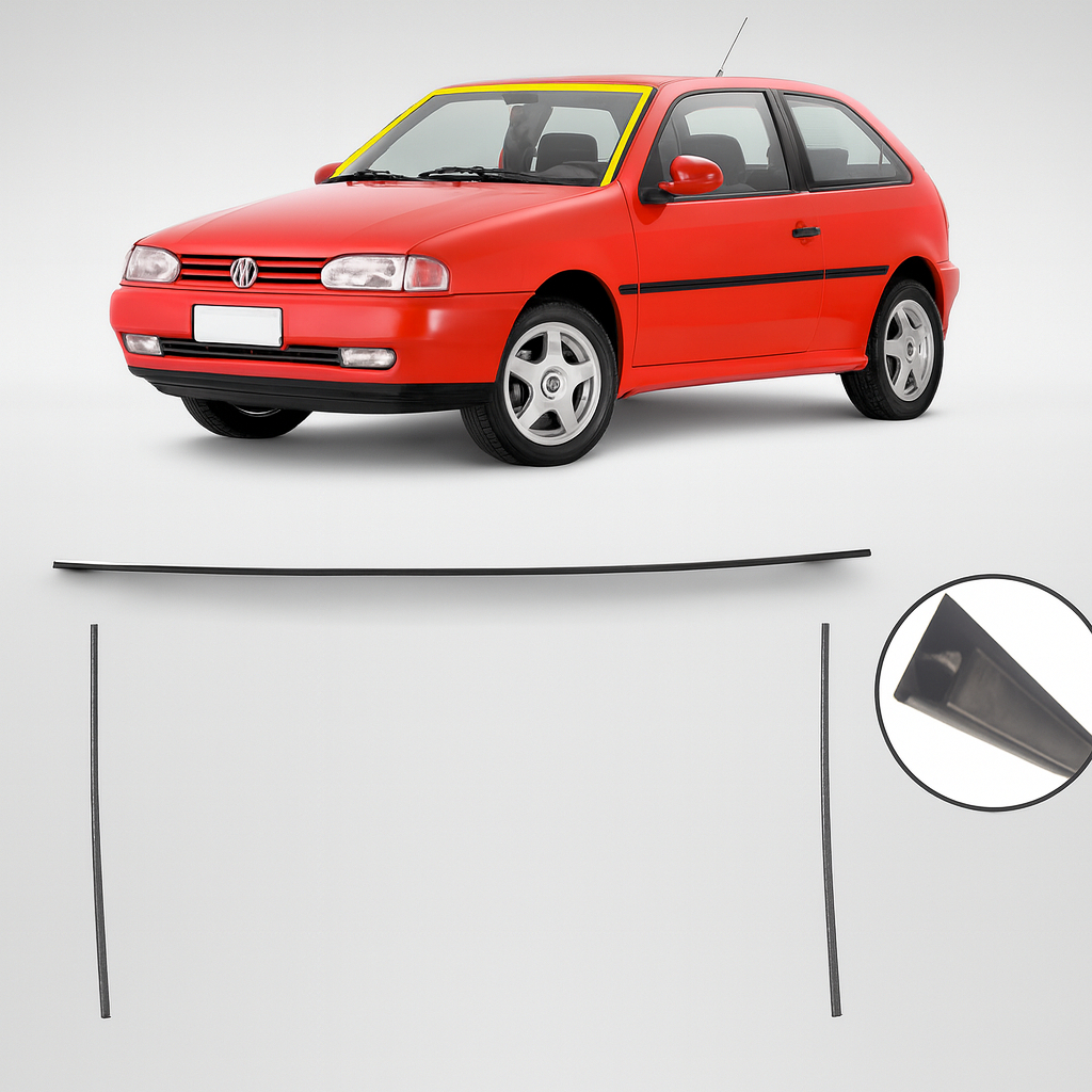 KIT Borracha Parabrisa Superior e Lateral Gol Parati Saveiro G2 Bola 1996 A 2002 Perfil h em Oferta na Shopee