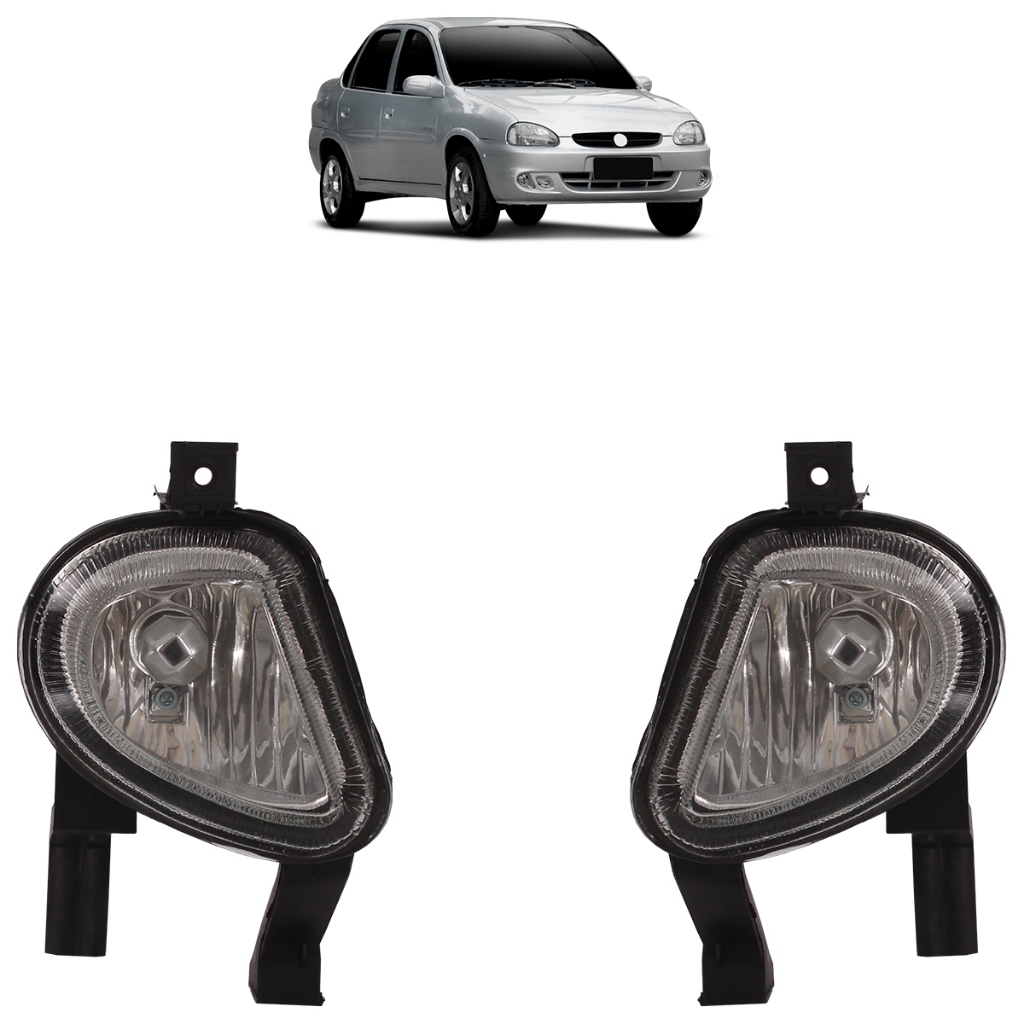 Par Farol Milha Auxiliar Corsa Hatch Sedan Pickup 2000 2001 2002  Lente Lisa Vidro