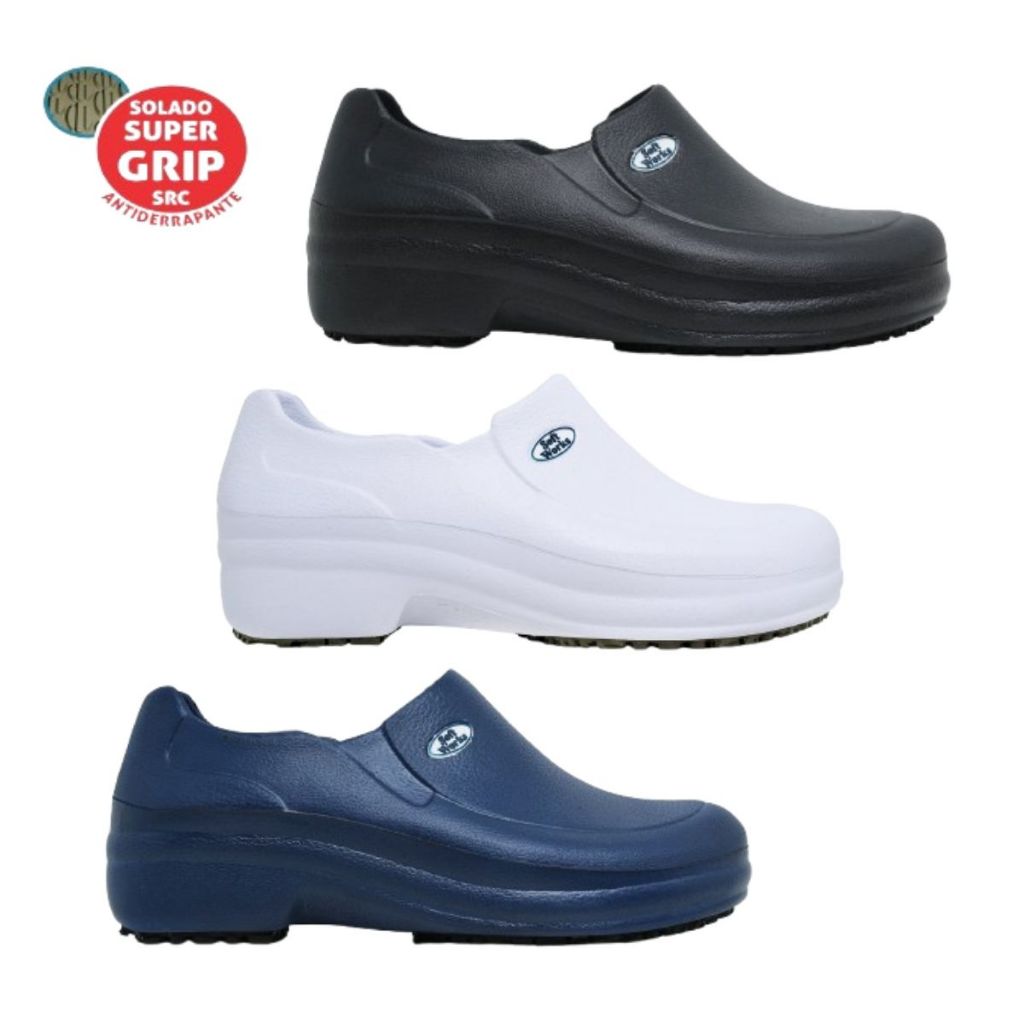 Sapato Antiderrapante Soft Works sola EPI para Faxina Enfermagem Médico Restaurante Limpeza Hospilar