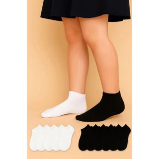 Kit de 3 Até 12 Pares de Meias Infantil Branca Preta Escolar Menina Menino em Oferta na Shopee