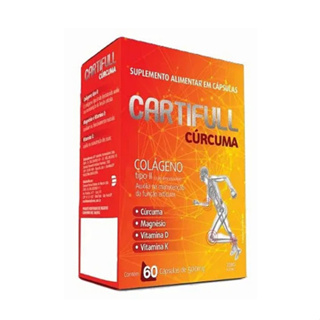 Suplemento Alimentar Cartifull Cúrcuma + Colágeno Tipo II 60caps 500mg em Oferta na Shopee