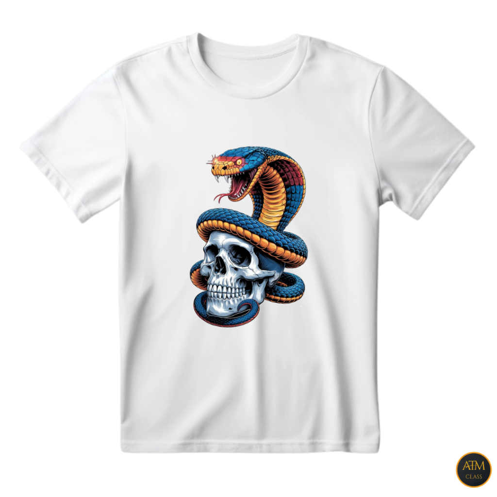 Camisa Unissex Cabeira Com Cobra Camiseta Estampa Diversa Confortavel 100% Algodão - Envio Imediato