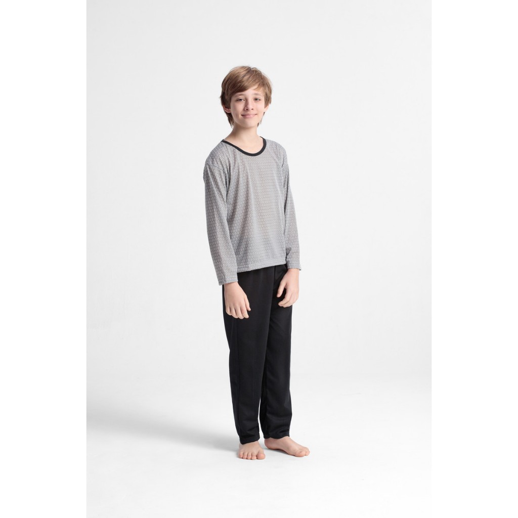 Pijama Juvenil Masculino Longo Estampados