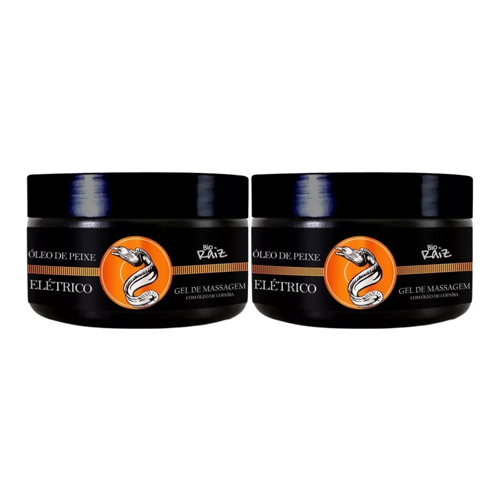 Kit Gel de Massagem Elétrico Peixe Elétrico 250g com Óleo de Copaíba com 2 Unidades