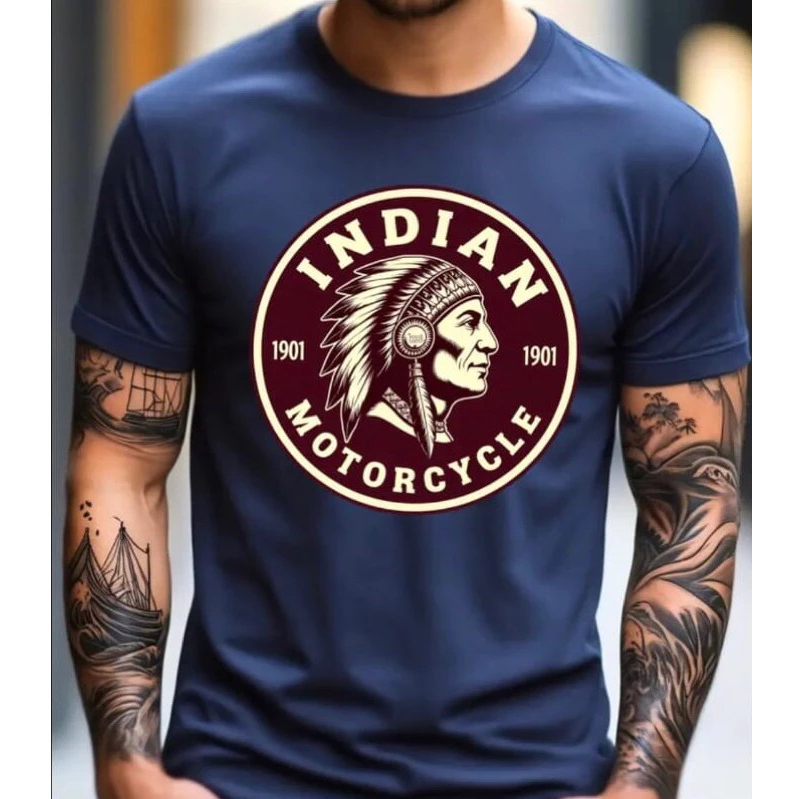 Camisa Camiseta INDIAN MOTOCYCLE Lançamento Premium Alto Conforto Exelente Acabamento 100% Algodão